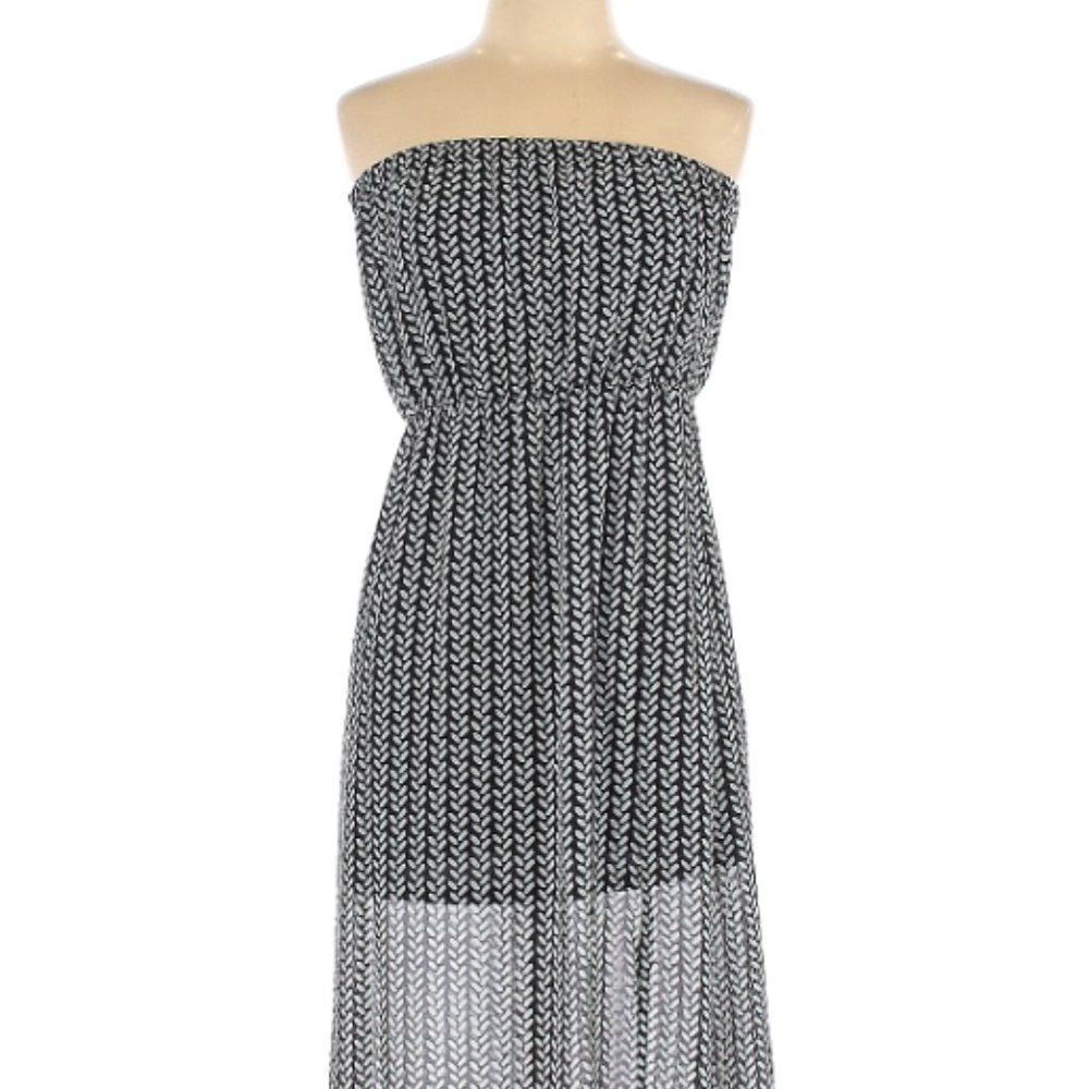 Divided by H&M Ladies Strapless Maxi Dress - Black & White - Size US 12